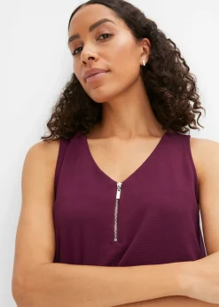bonprix bonprix Top con cremallera morado intenso Clearance