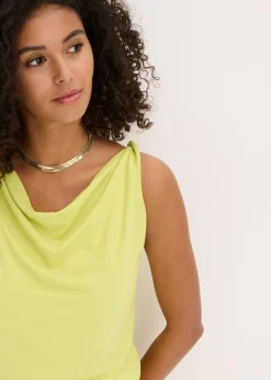bonprix bonprix Top con detalle anudado Amarillo cítrico Discount