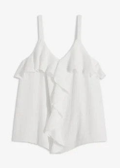 bonprix bonprix Top con tirantes finos y satén brillante Blanco lana Best