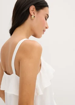 bonprix bonprix Top con tirantes finos y satén brillante Blanco lana Best
