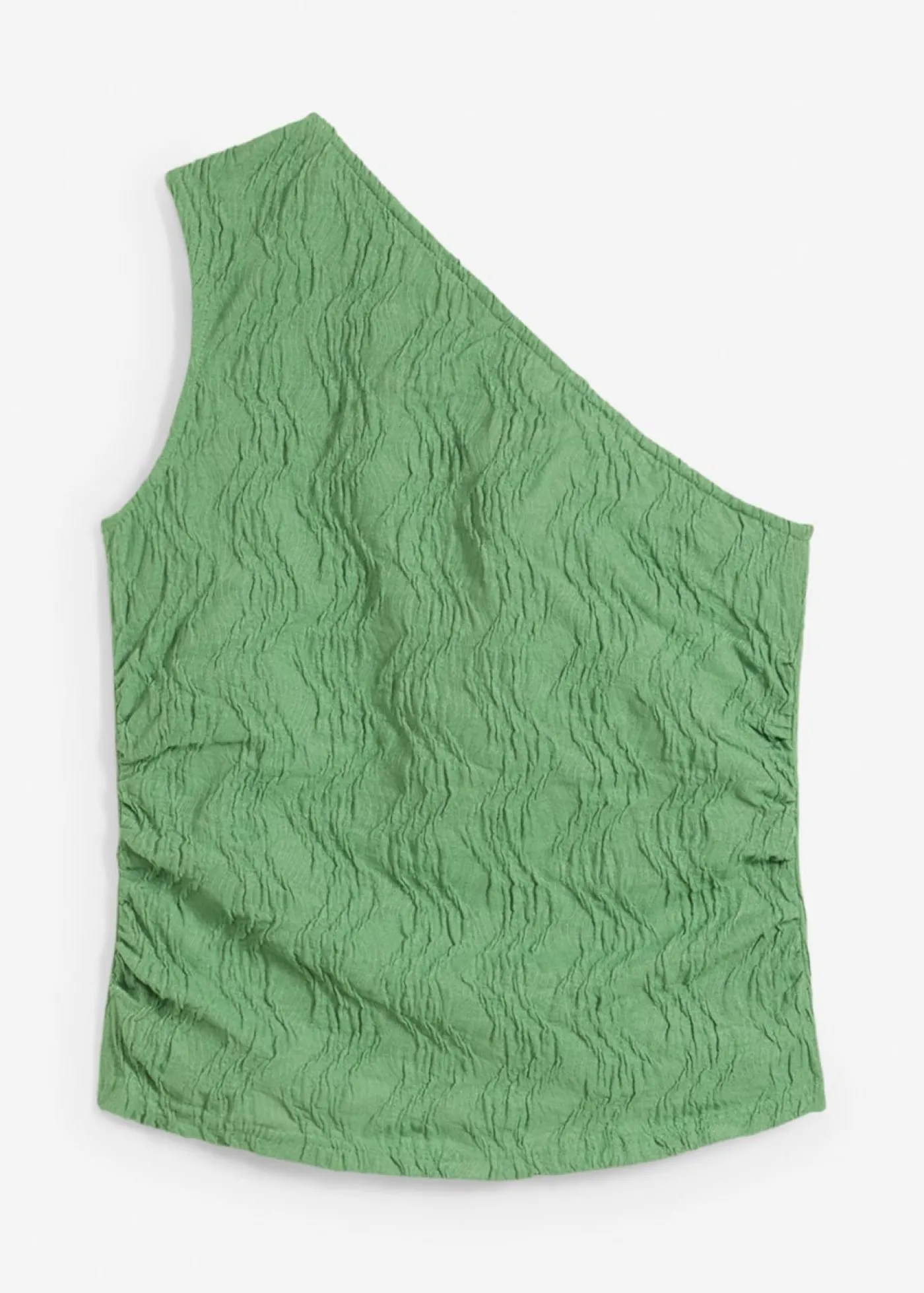 bonprix bonprix Top con un hombro al descubierto de aspecto estructurado verde hoja Clearance