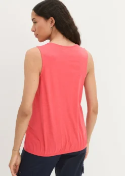 bonprix bonprix Top de algodón con diseño cruzado y cintura elástica Quisquilla Discount