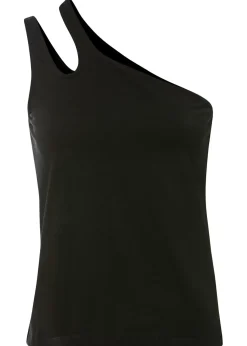 bonprix bonprix Top de algodón orgánico con hombros al descubierto Negro Sale