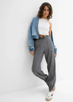 bonprix bonprix Top de algodón orgánico puro de canalé Blanco Clearance