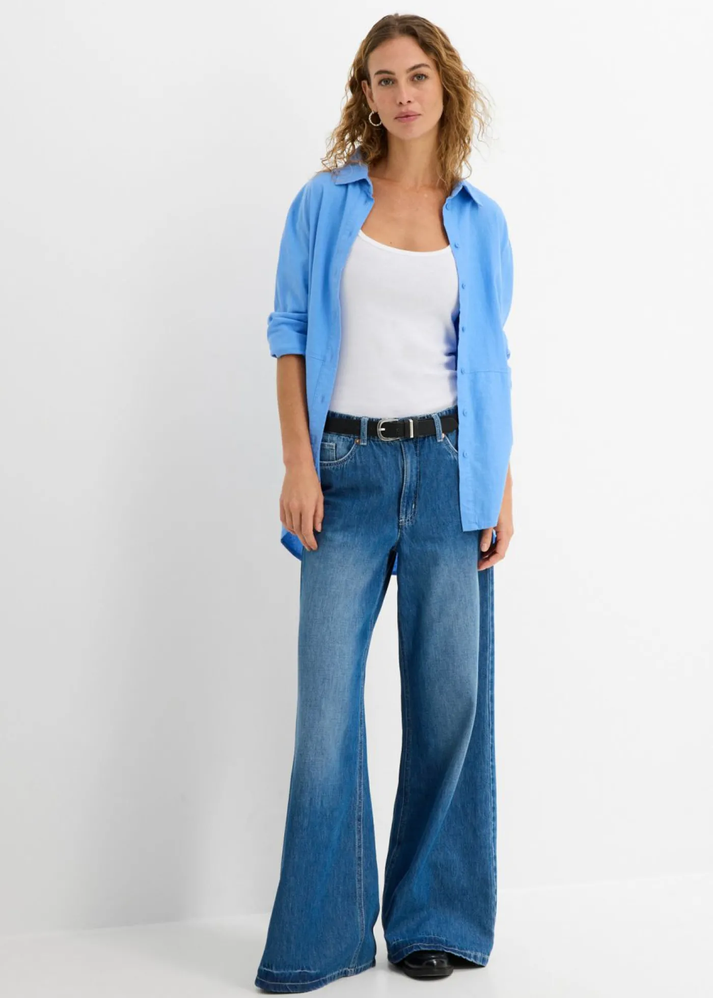 bonprix bonprix Top de algodón puro con tirantes finos (2 unidades) Pink lady/azul pálido Hot