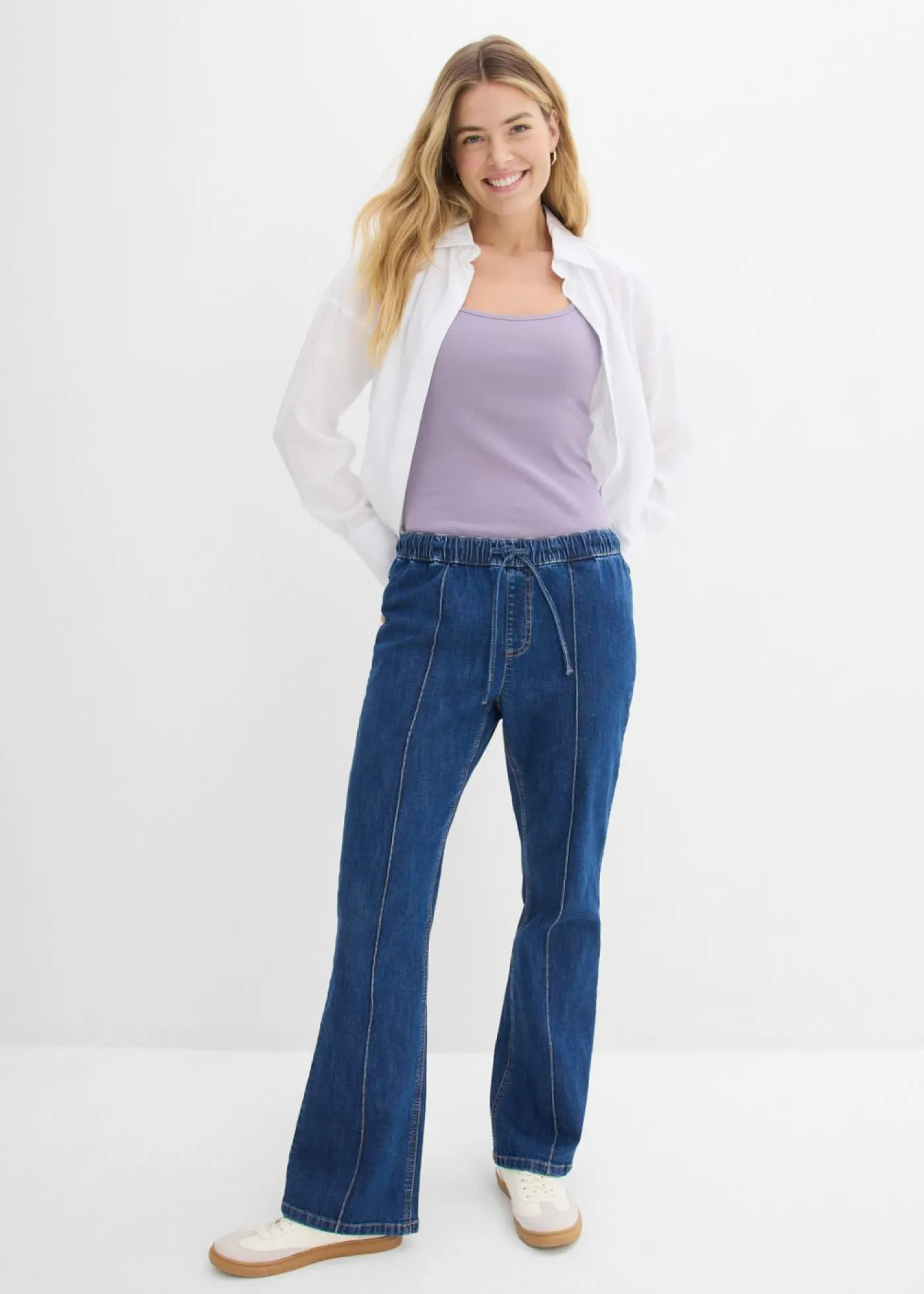bonprix bonprix Top de algodón puro con tirantes finos (3 unidades) gris guijarro/violeta ahumado/papaya Clearance