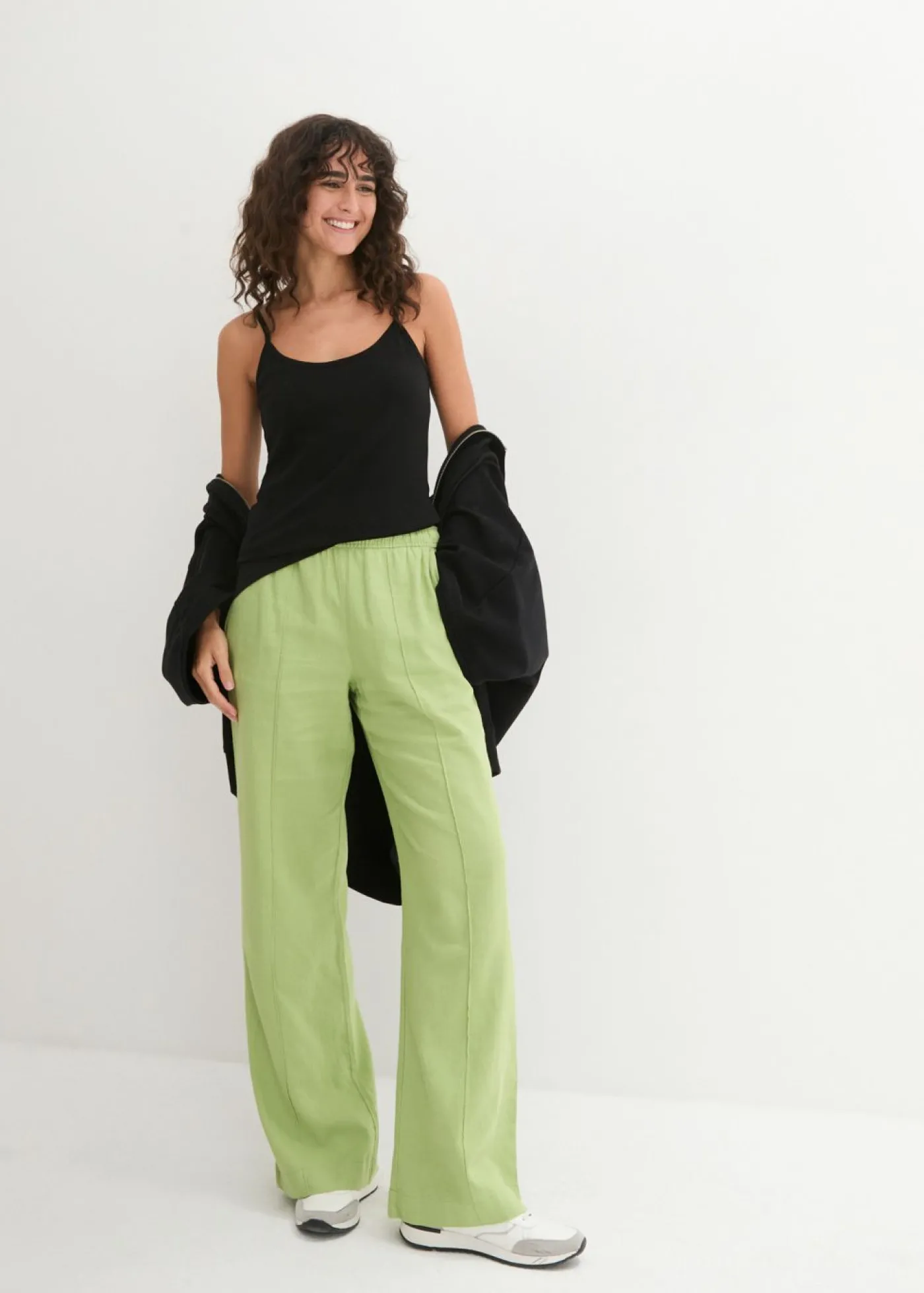 bonprix bonprix Top de algodón puro con tirantes finos (3 unidades) Negro-negro-negro Online