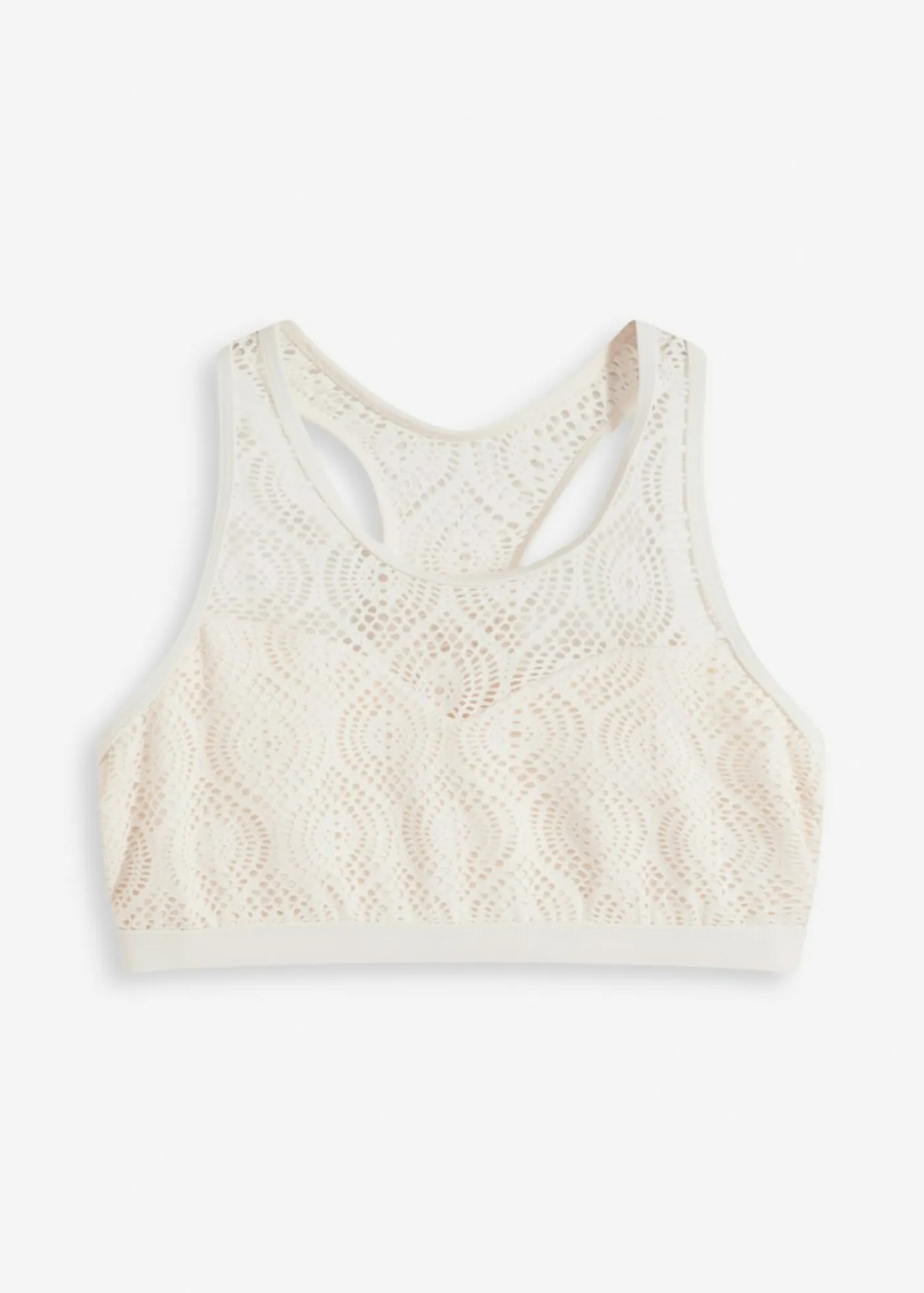 bonprix bonprix Top de bikini bustier con encaje Blanco lana Sale