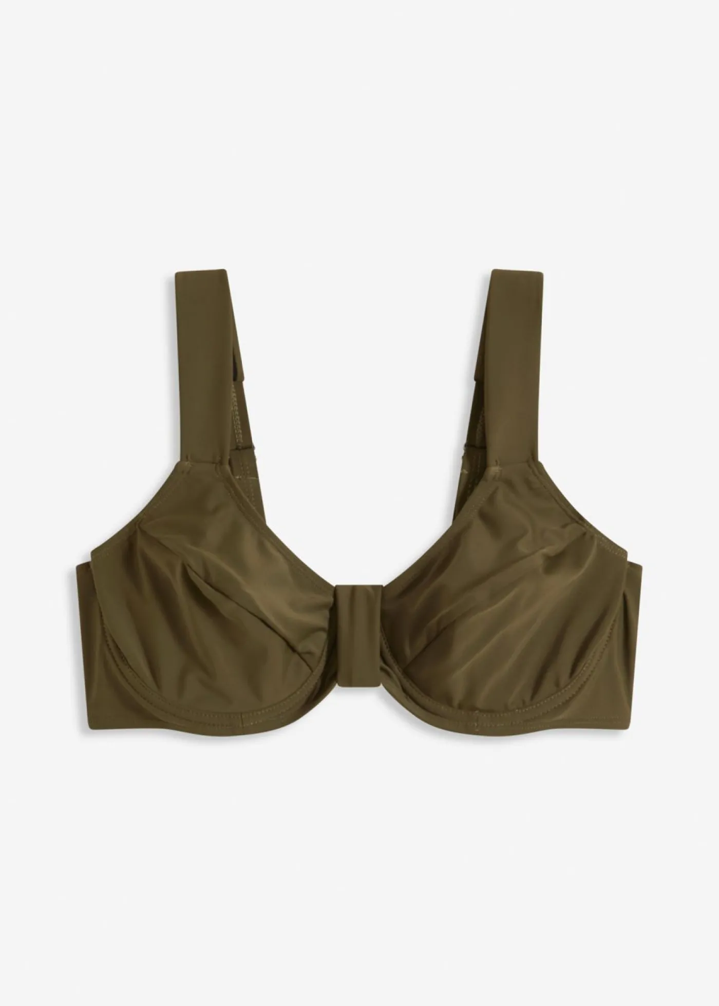 bonprix bonprix Top de bikini reductor con tirantes anchos Verde oliva oscuro New