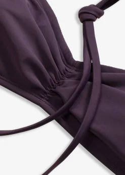 bonprix bonprix Top de bikini tipo bandeau con tirantes desmontables Ciruela Online