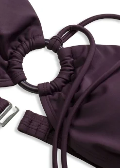 bonprix bonprix Top de bikini tipo bustier con detalle de anilla Ciruela Best