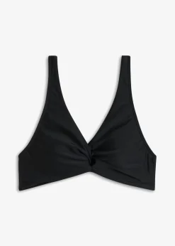 bonprix bonprix Top de bikini tipo bustier con detalle anudado Negro New