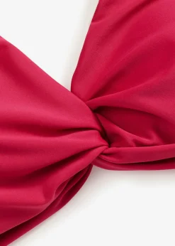 bonprix bonprix Top de bikini tipo bustier con detalle anudado fucsia Discount