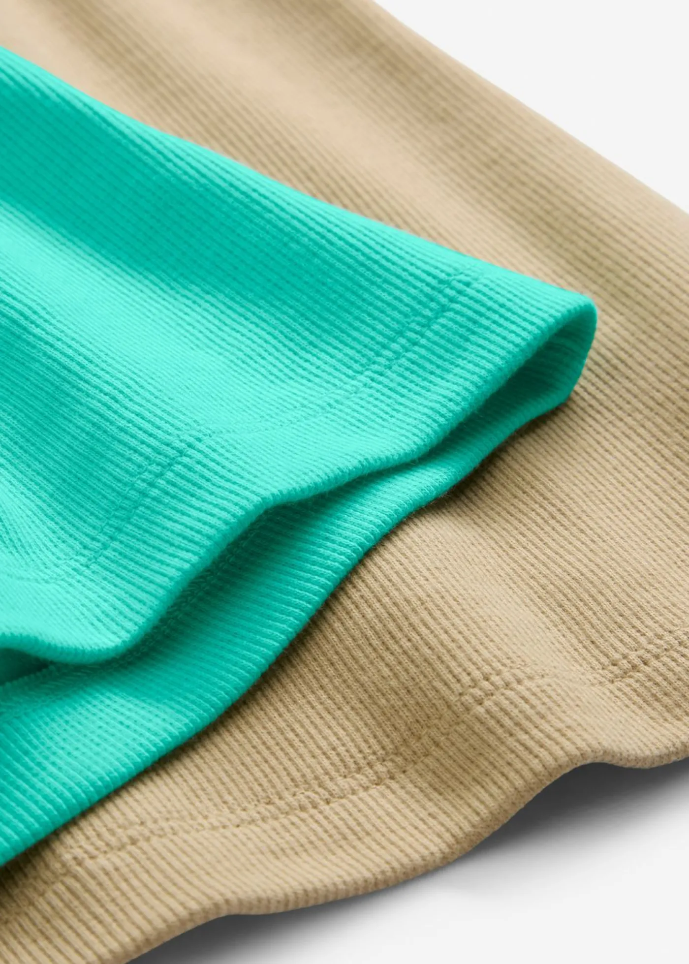 bonprix bonprix Top de canalé de algodón orgánico (2 unidades) beige nuevo-azul mentol Clearance
