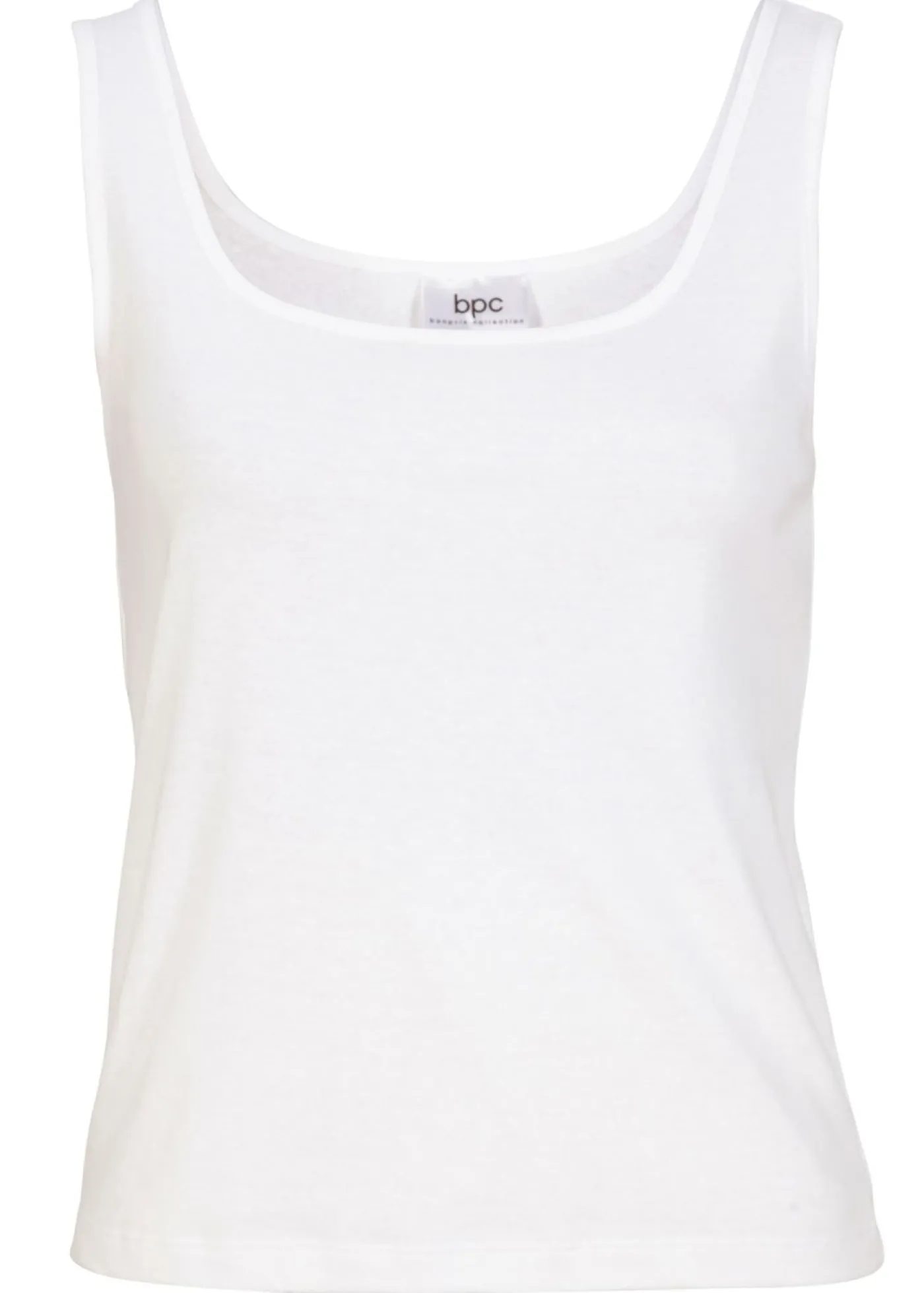 bonprix bonprix Top de canalé de algodón puro Blanco Hot