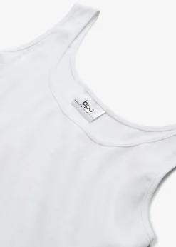 bonprix bonprix Top de canalé de algodón puro Blanco Hot