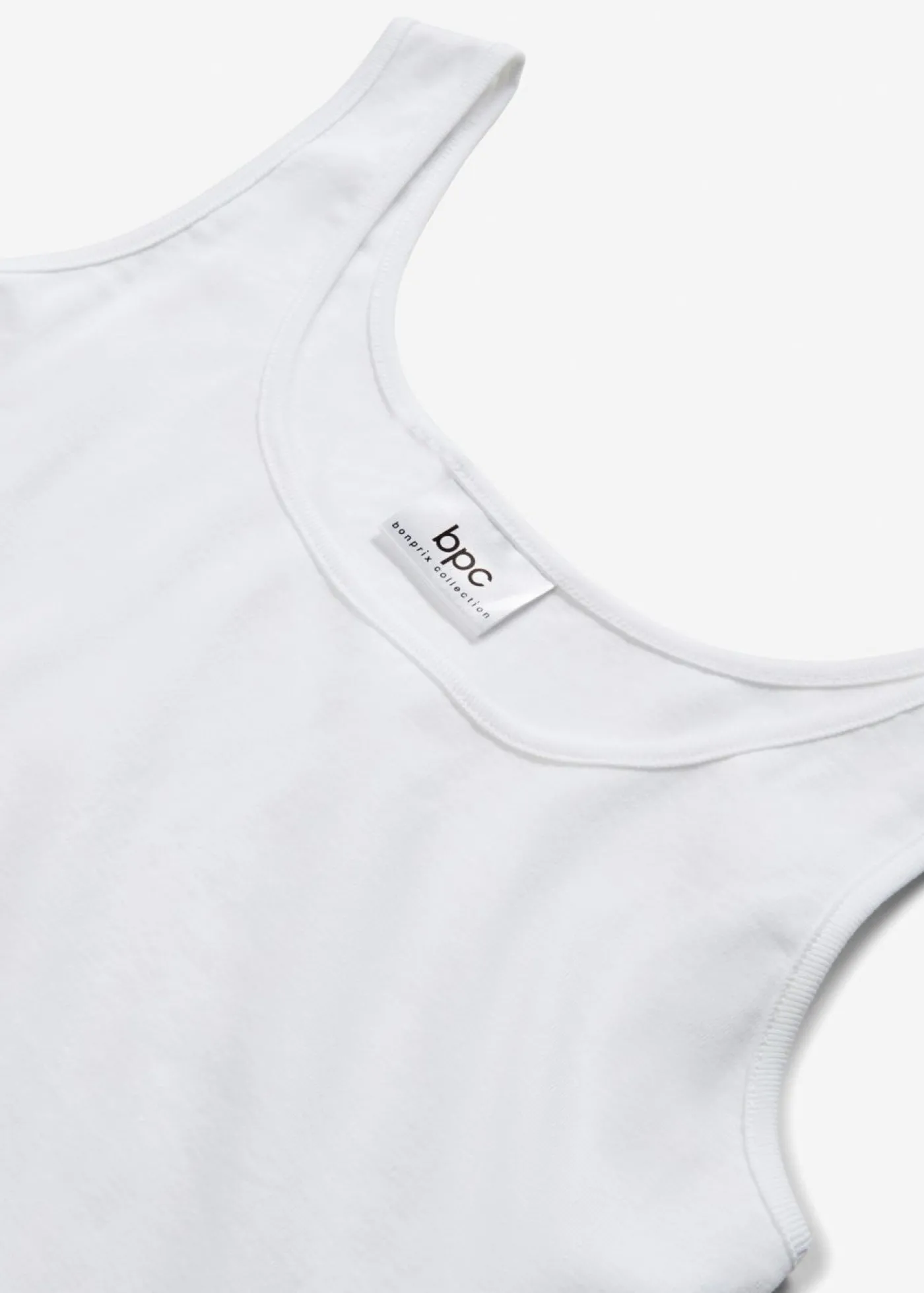 bonprix bonprix Top de canalé de algodón puro Blanco Hot