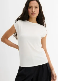 bonprix bonprix Top de canalé de mezcla suave de modal Blanco lana Hot