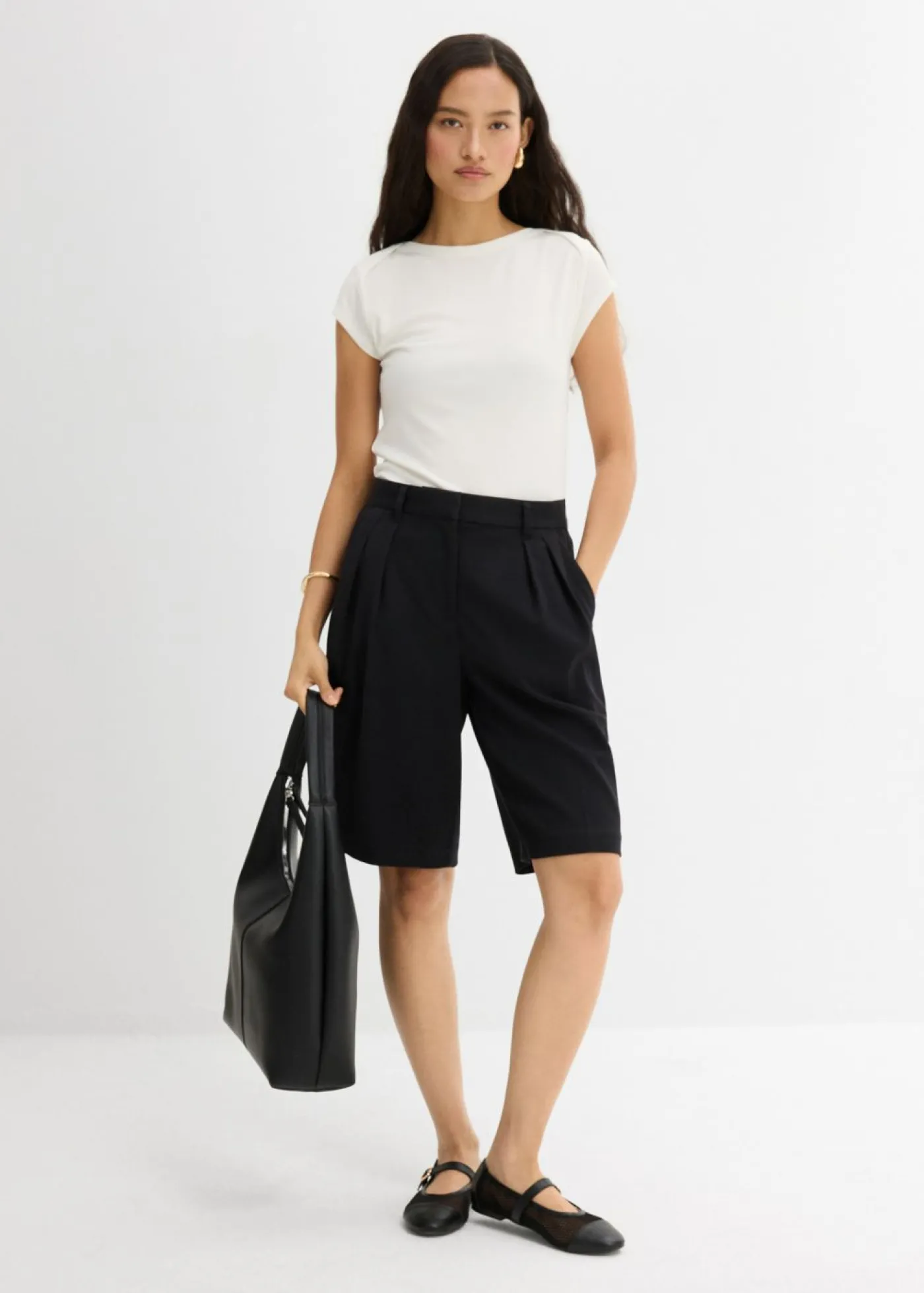 bonprix bonprix Top de canalé de mezcla suave de modal Blanco lana Hot
