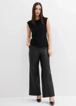 bonprix bonprix Top de crepé con hebilla decorativa Negro