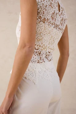 bonprix bonprix Top de encaje Blanco lana Sale