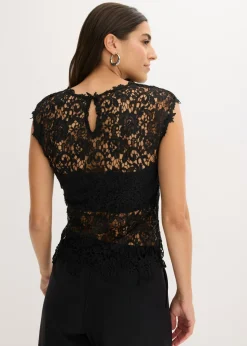 bonprix bonprix Top de encaje Negro Online