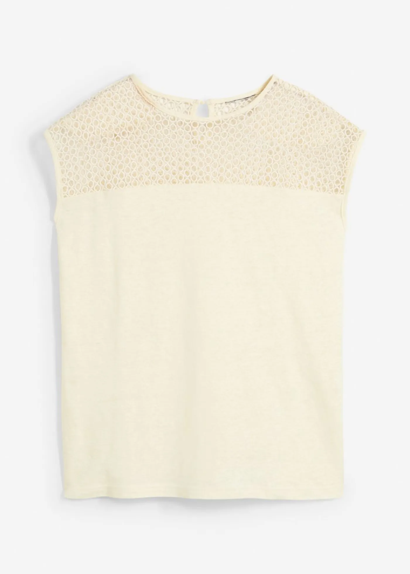 bonprix bonprix Top de lino puro Blanco lana Clearance