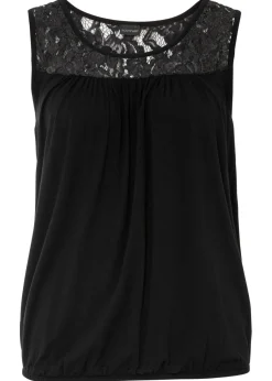 bonprix bonprix Top de mezcla de viscosa Negro Discount