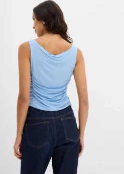 bonprix bonprix Top de mezcla de viscosa suave Azul Clearance