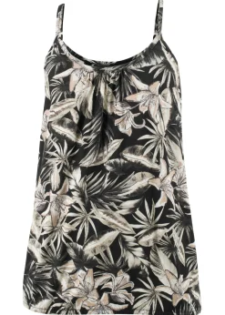 bonprix bonprix Top de mezcla de viscosa suave con tirantes finos Negro Online