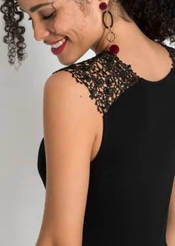 bonprix bonprix Top de mezcla de viscosa fluida Negro Discount