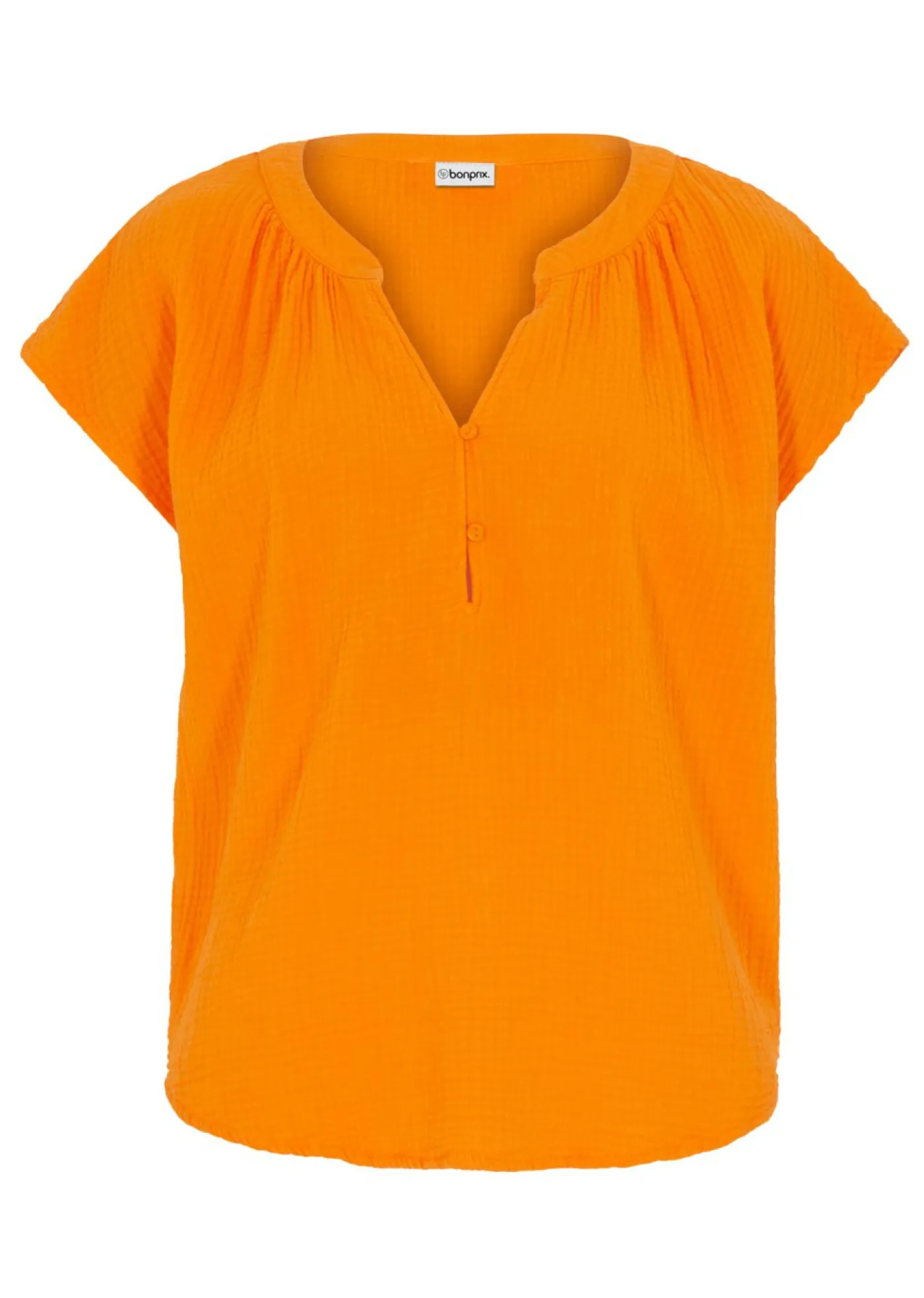 bonprix bonprix Top de muselina de algodón puro Naranja calabaza Online