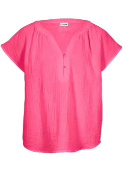 bonprix bonprix Top de muselina de algodón puro Rosa
