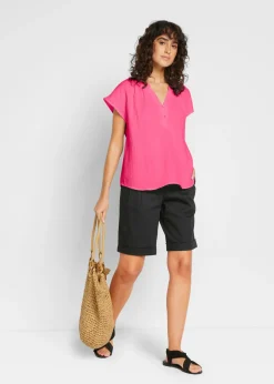 bonprix bonprix Top de muselina de algodón puro Rosa