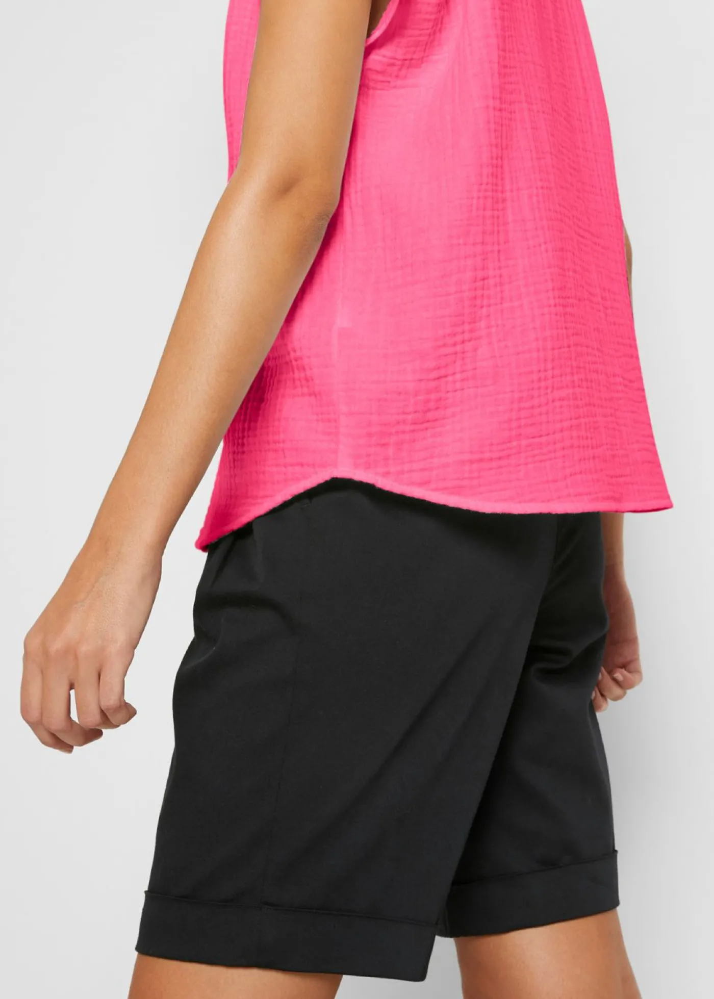 bonprix bonprix Top de muselina de algodón puro Rosa