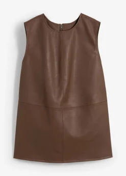 bonprix bonprix Top de piel sintética marrón Outlet