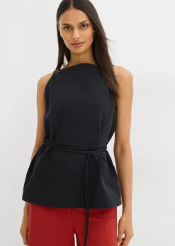 bonprix bonprix Top de piqué Negro Outlet