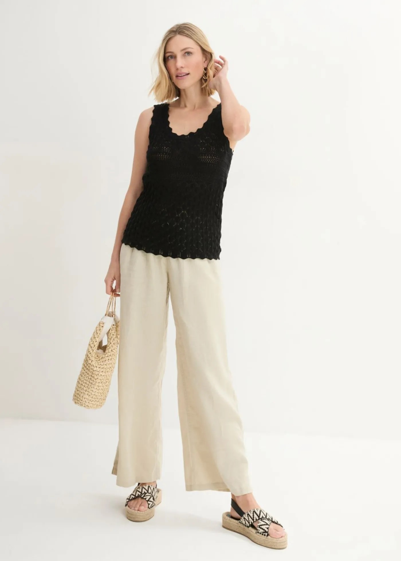 bonprix bonprix Top de punto Negro