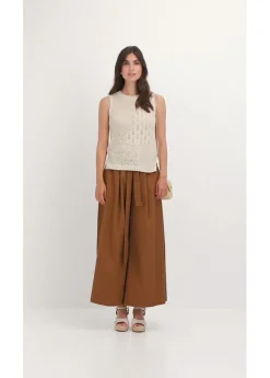 bonprix bonprix Top de punto ajour con fibras metalizadas beige natural-oro metalizado Outlet