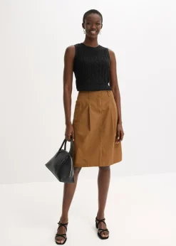 bonprix bonprix Top de punto ajour con fibras metalizadas negro-pizarra New