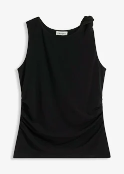 bonprix bonprix Top de punto con nudo Negro Online
