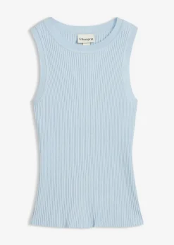 bonprix bonprix Top de punto con viscosa azul pálido New