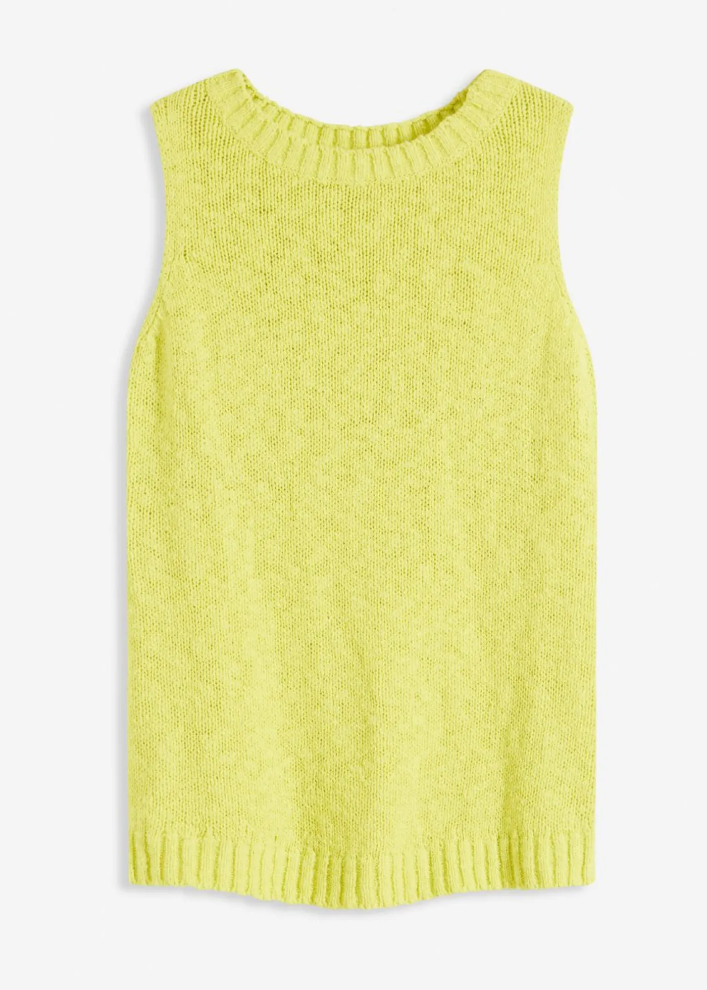 bonprix bonprix Top de punto de algodón con textura nudosa Amarillo cítrico New
