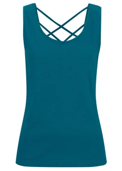bonprix bonprix Top de punto de algodón orgánico puro Petróleo azul Hot