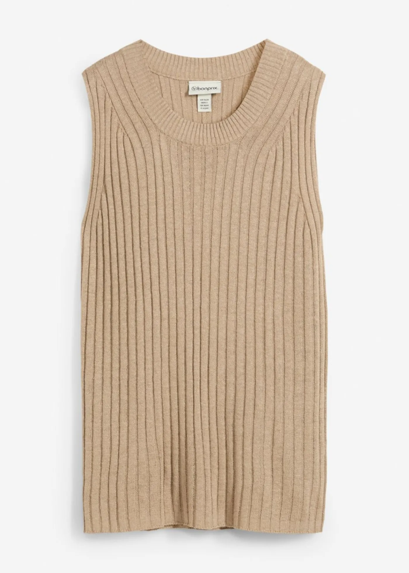 bonprix bonprix Top de punto de mezcla de viscosa beige-kaki Outlet