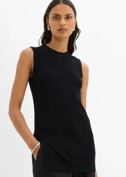 bonprix bonprix Top de punto de mezcla de viscosa Negro Online