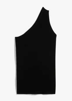 bonprix bonprix Top de punto de mezcla de viscosa con hombros al descubierto Negro Outlet