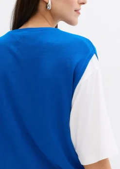 bonprix bonprix Top de punto de viscosa fina con forma abullonada Azur Online