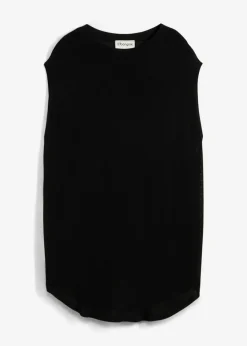 bonprix bonprix Top de punto de viscosa fina con forma abullonada Negro Outlet