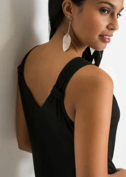 bonprix bonprix Top de punto de viscosa pura Negro Hot